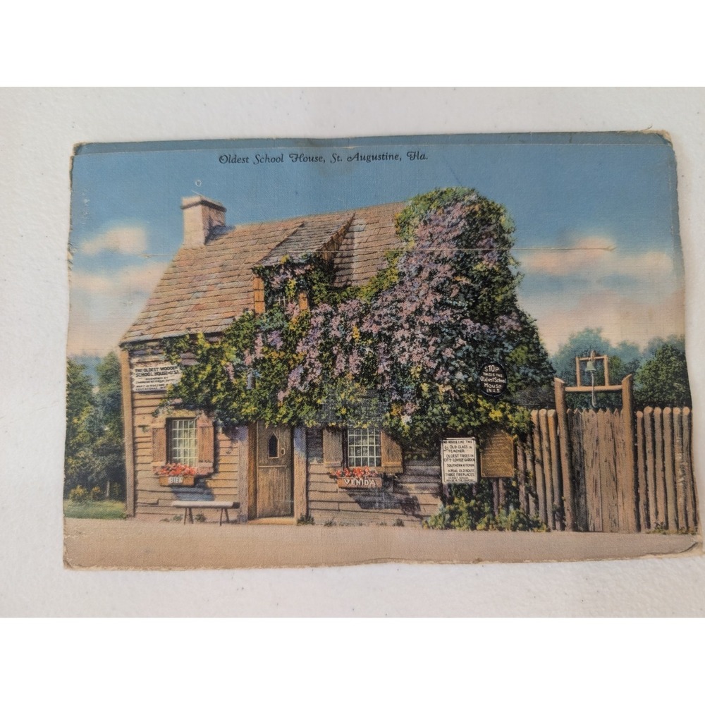 Vintage St. Augustine FL Souvenir Postcard Folder – Fort Marion, Oldest City - Picture 2 of 7